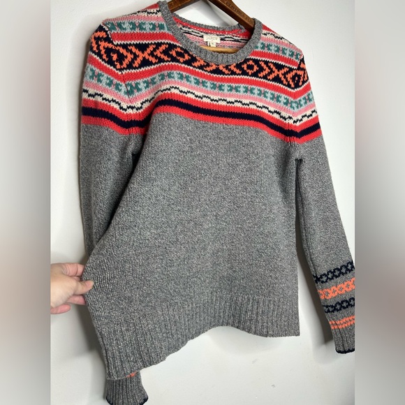 J. Crew Factory 100% Lambs Wool Fair Isle Sweater - medium - Picture 4 of 8